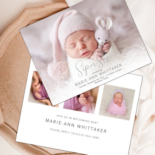 赤ちゃんの写真　お披露目パーティーご招待 招待状