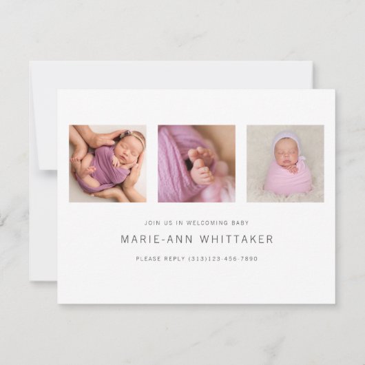 赤ちゃんの写真　お披露目パーティーご招待 招待状 (裏面)