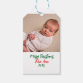 赤ちゃんの写真 ファーストクリスマス 名入れ ギフトタグ (正面)
