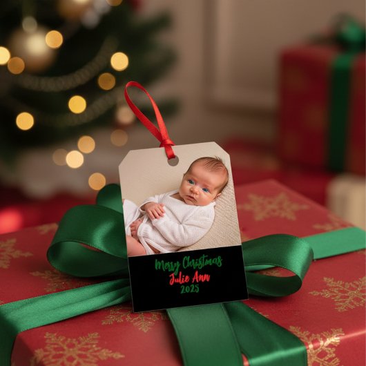 赤ちゃんの写真 ファーストクリスマス 名入れ ギフトタグ