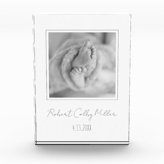 赤ちゃんの写真 出生発表 現代の保育園の装飾 フォトブロック (正面)