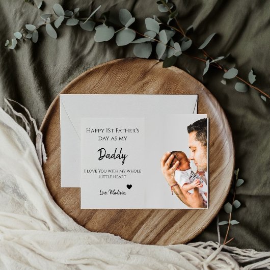 赤ちゃんの写真 幸せなパパの初日 愛してる カード