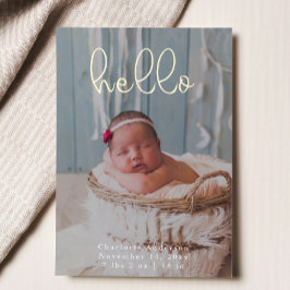 赤ちゃんの写真 現代のエレガントなカリグラフィー 誕生 箔シーズンカード