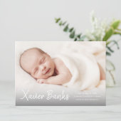 赤ちゃんの写真 現代のスクリプト名 誕生日のお知らせ 招待状 (スタンド正面)