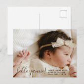 赤ちゃんの写真 現代の出産お知らせ 案内ポストカード (正面/裏面)