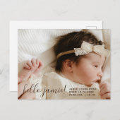 赤ちゃんの写真 現代の誕生のお知らせ 案内ポストカード (正面/裏面)