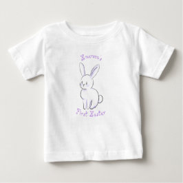 赤ちゃんの初めてのイースター　かわいいウサギのイラスト　紫 ベビーTシャツ