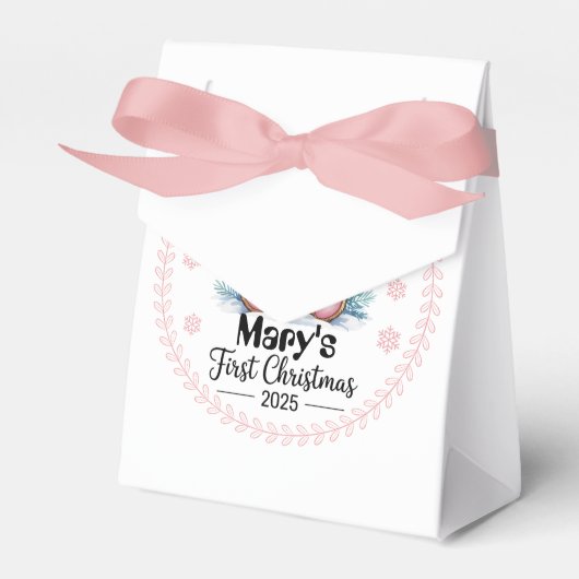 赤ちゃんの初めてのクリスマスのお返し箱 – フェイバーボックス (正面サイド)