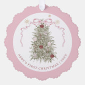 赤ちゃんの初めてのクリスマスの写真 オーナメントカード (正面)