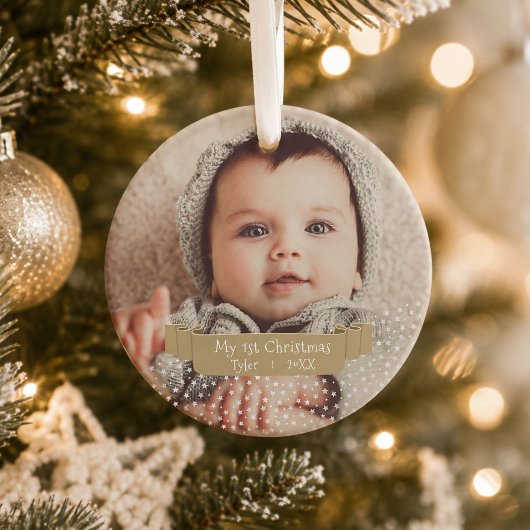 赤ちゃんの初めてのクリスマスの写真 オーナメント