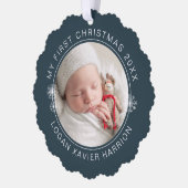 赤ちゃんの初めてのクリスマスの思い出の写真 オーナメントカード (左)