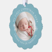 赤ちゃんの初めてのクリスマスの思い出の写真 オーナメントカード (左)
