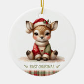 赤ちゃんの初めてのクリスマスの思い出の写真 セラミックオーナメント (正面)