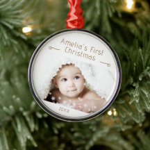 赤ちゃんの初めてのクリスマスの雪の結晶の写真の記念品