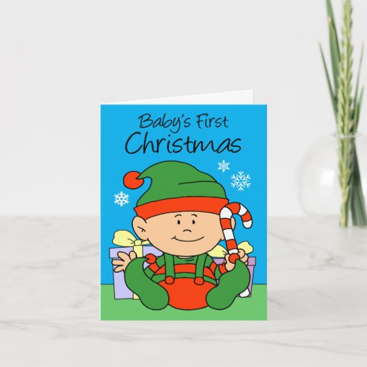 赤ちゃんの初めてのクリスマスエルフ シーズンカード (正面)