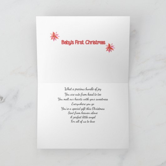 赤ちゃんの初めてのクリスマスカード シーズンカード (内部)