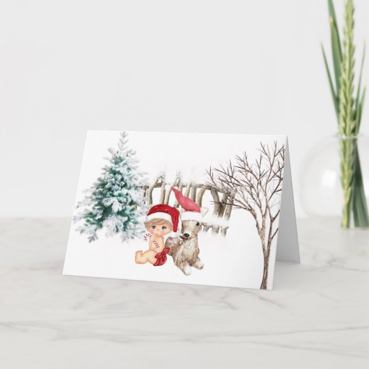 赤ちゃんの初めてのクリスマスカード シーズンカード (正面)