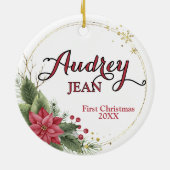 赤ちゃんの初めてのクリスマスツリーオーナメント セラミックオーナメント (裏面)