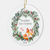 赤ちゃんの初めてのクリスマスツリー オーナメント wreath fox (左)