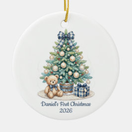 赤ちゃんの初めてのクリスマステディベア オーナメント 名前入り