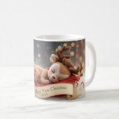 赤ちゃんの初めてのクリスマスパーソナライズドマグ コーヒーマグカップ (正面右)