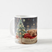 赤ちゃんの初めてのクリスマスパーソナライズドマグ コーヒーマグカップ (正面左)