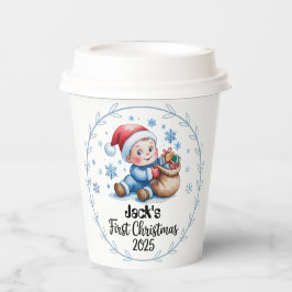 赤ちゃんの初めてのクリスマスパーソナル化ペーパカップ 紙コップ