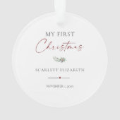 赤ちゃんの初めてのクリスマスフォトキーピーソー オーナメント (裏面)