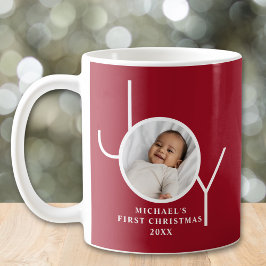 赤ちゃんの初めてのクリスマスフォト 赤 コーヒーマグカップ