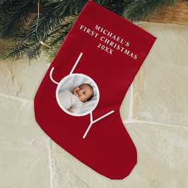赤ちゃんの初めてのクリスマスフォト 赤 スモールクリスマスストッキング
