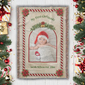 赤ちゃんの初めてのクリスマス写真の織物記念品 スローブランケット