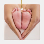 赤ちゃんの初めてのクリスマス写真 セラミックオーナメント (裏面)