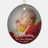 赤ちゃんの初めてのクリスマス写真 セラミックオーナメント (左)