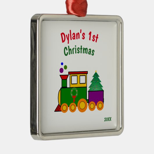 赤ちゃんの初めてのクリスマス列車オーナメント メタルオーナメント (右)