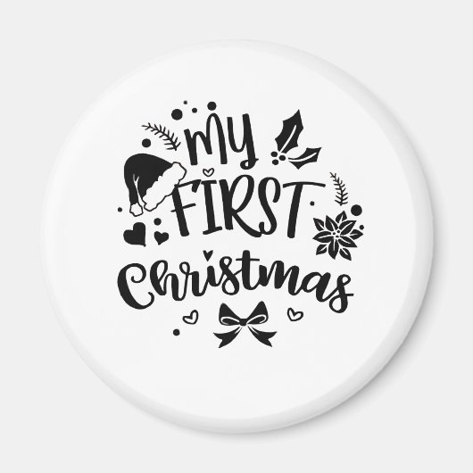 赤ちゃんの初めてのクリスマス家族お揃い マグネット (正面)