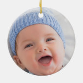 赤ちゃんの初めてのクリスマス帆船 写真 セラミックオーナメント (裏面)