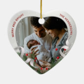 赤ちゃんの初めてのクリスマス記念の銀色フレーム写真 セラミックオーナメント (裏面)