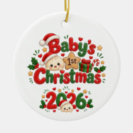 赤ちゃんの初めてのクリスマス2026 セラミックオーナメント