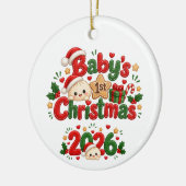 赤ちゃんの初めてのクリスマス2026 セラミックオーナメント (左)