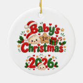 赤ちゃんの初めてのクリスマス2026 セラミックオーナメント (裏面)