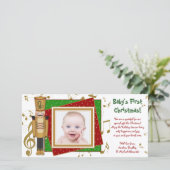 赤ちゃんの初めてのクリスマス おもちゃの兵隊さん フォトカード シーズンカード (スタンド正面)