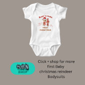赤ちゃんの初めてのクリスマス　かわいいハートフルなトナカイ ベビーボディスーツ