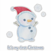 赤ちゃんの初めてのクリスマス かわいい雪だるま シール (正面)