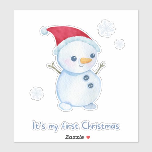 赤ちゃんの初めてのクリスマス かわいい雪だるま シール (シート)
