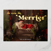 赤ちゃんの初めてのクリスマス　にぎやかで楽しい　写真 箔シーズンカード (正面)