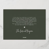 赤ちゃんの初めてのクリスマス　エレガントなタイポグラフィー　１枚の写真 箔シーズンカード (裏面)