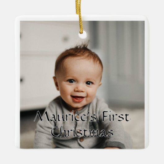 赤ちゃんの初めてのクリスマス オーダーメイド 写真 オーナメント (正面)