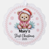 赤ちゃんの初めてのクリスマス オーナメント - 名前入り (裏面)