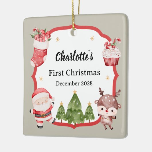赤ちゃんの初めてのクリスマス サンタ イルカ ツリー オーナメント (左)