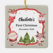 赤ちゃんの初めてのクリスマス サンタ イルカ ツリー オーナメント (正面)